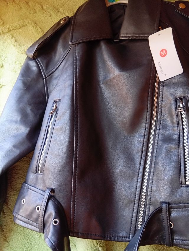 Cazadora negra polipiel ESIOrLL M