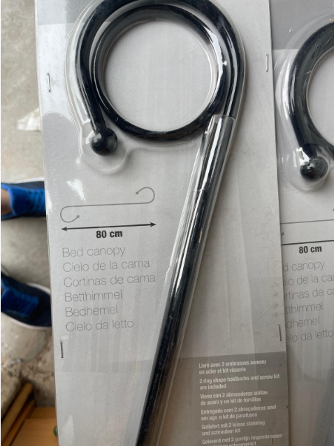 Soportes cama 80cm - Negro