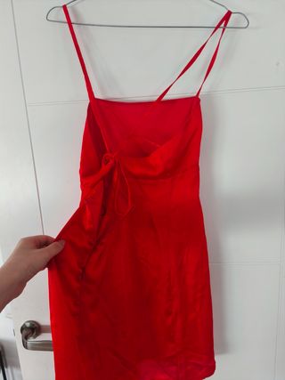 Vestido naranja satinado