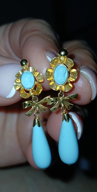 Pendientes Mari Luz turquesa 18k