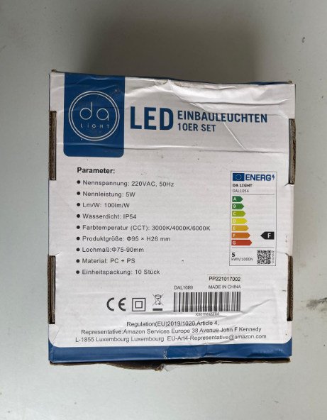 10x LED Da Light 5W empotrables