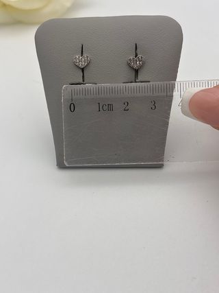 Pendientes oro blanco 18kt con diamantes corazón