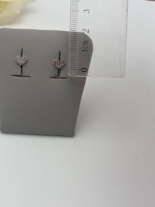 Pendientes oro blanco 18kt con diamantes corazón