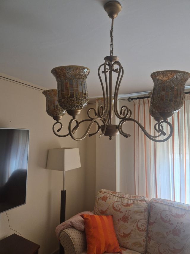 2 candeeiros de teto em ouro vintage