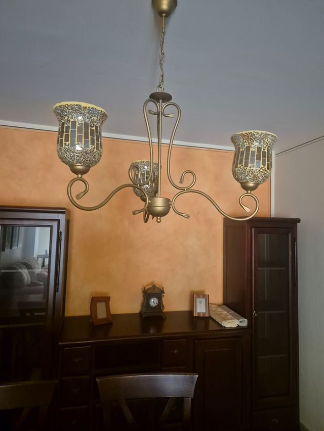 2 candeeiros de teto em ouro vintage