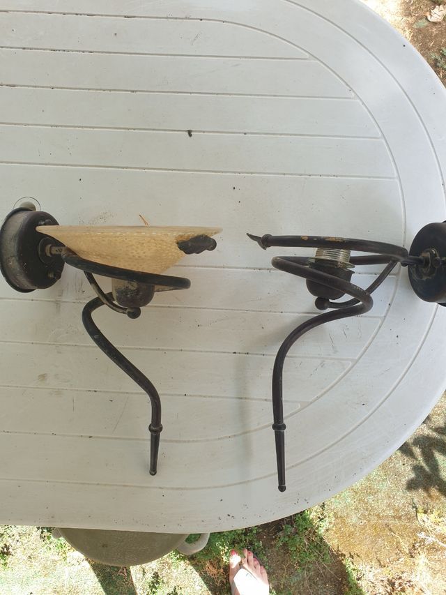 2 Lampade Vintage mettalo- Beige & Nero