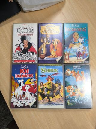 VHS Disney: 101 Dálmatas, La Dama y el Vagabundo..
