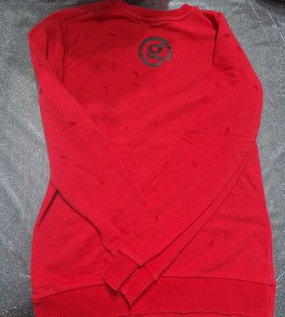 Maglione rosso con scimmia