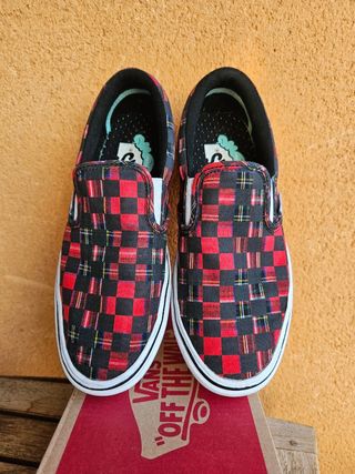  Vans Slip-on (Plaid Check) Red/ True White
