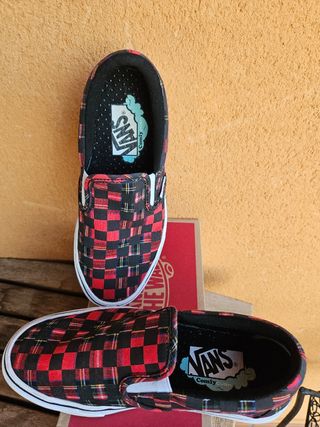  Vans Slip-on (Plaid Check) Red/ True White