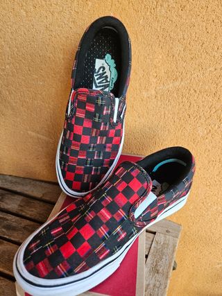  Vans Slip-on (Plaid Check) Red/ True White