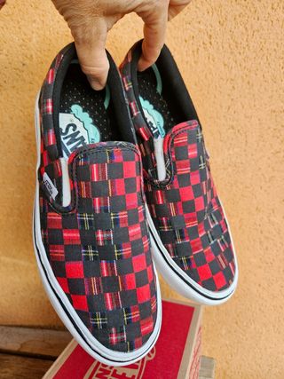  Vans Slip-on (Plaid Check) Red/ True White