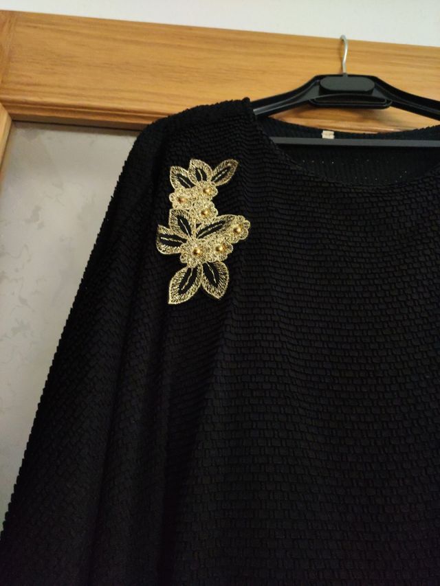Traje falda negro