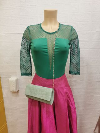 LIQUIDACION! Conjunto falda larga asimétrica y bod