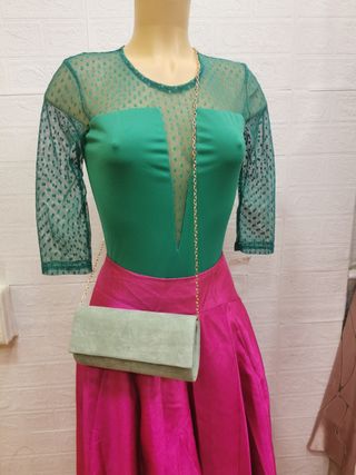 LIQUIDACION! Conjunto falda larga asimétrica y bod