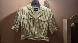 Giacca Emporio Armani righe beige-blu tg 42