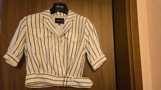 Giacca Emporio Armani righe beige-blu tg 42
