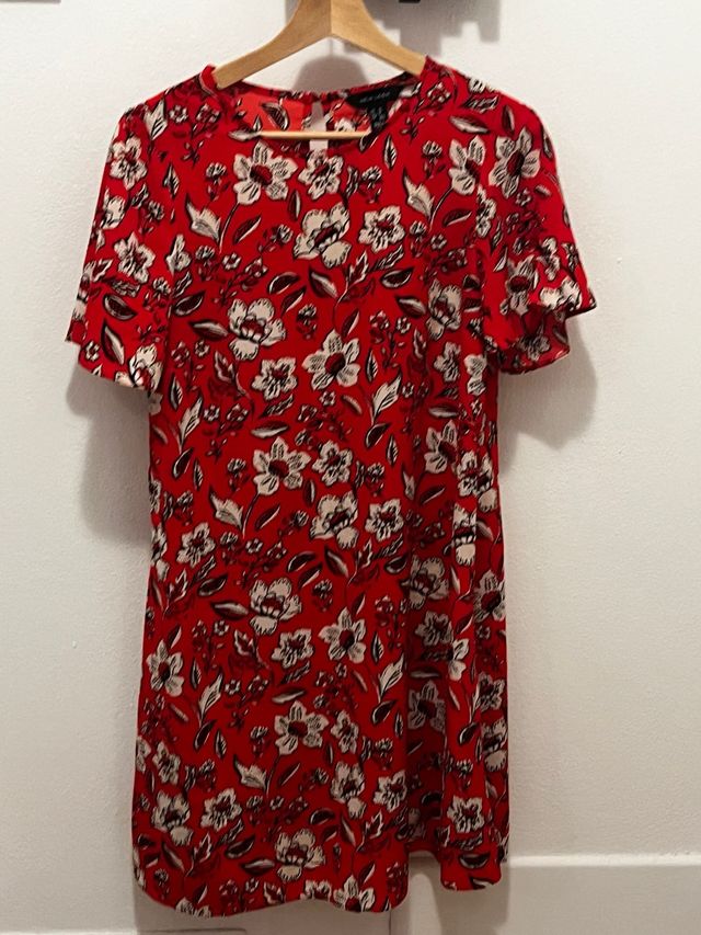 Vestito New Look rosso a fiori - Tg 38