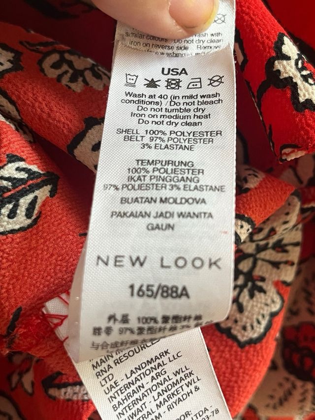 Vestito New Look rosso a fiori - Tg 38