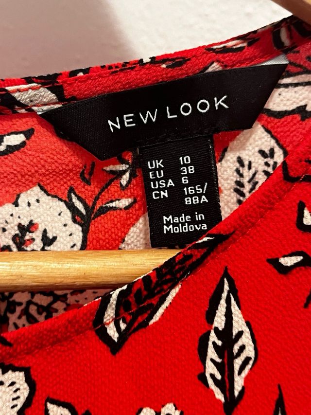 Vestito New Look rosso a fiori - Tg 38