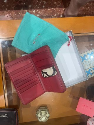 Cartera Tous beige y roja