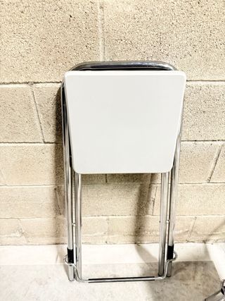 2 Taburetes plegables metal blanco
