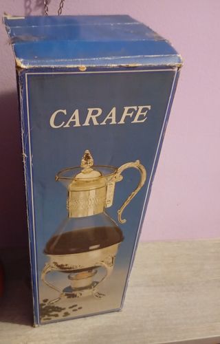 Cafetera Cristal Plateada Antigua