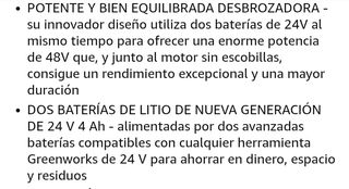 Desbrozadora-Cortadora Greenworks 48V  2-en-1