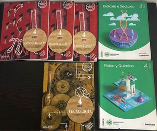 libros fyq,tecno y geologia 4ESO