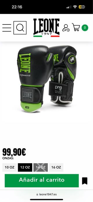 Guantes boxeo Leone 12oz