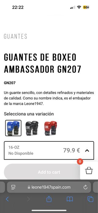 Guantes boxeo Leone GN207 16oz