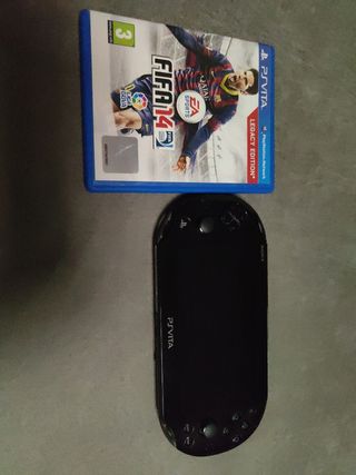 PS Vita (PlayStation Vita) negra y juego FIFA 14