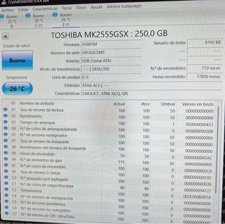 Disco Duro HHD Toshiba MK2555GSX 250GB