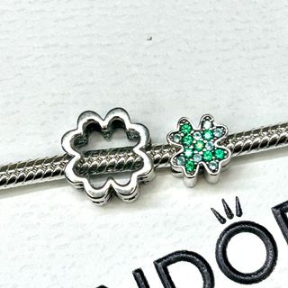 Charm Pandora Trébol Verde Plata
