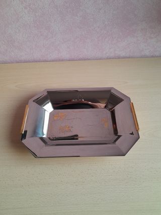 Vassoio acciaio inox oro-argento 31x22cm