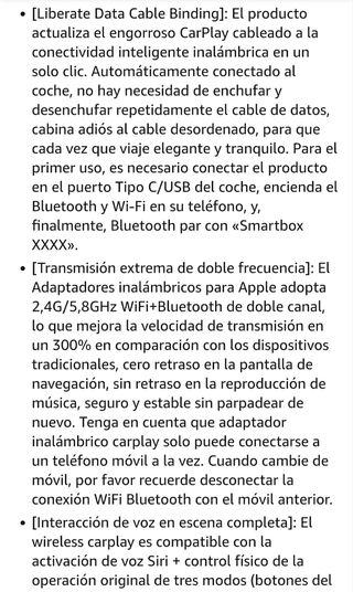 Adaptador CarPlay inalámbrico