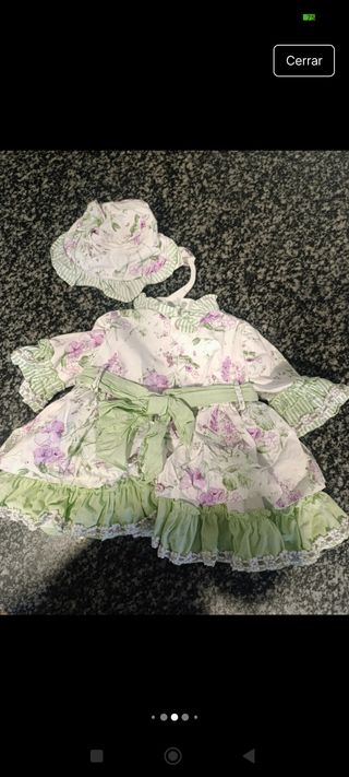 Vestido Dolce Petit + Gorrito y ranita 6 meses