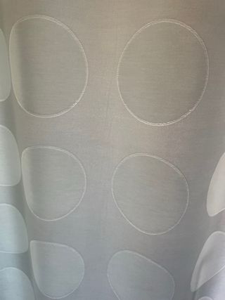 Cortina visillos beige - círculos