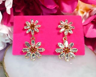 Pendientes girasol circonitas dorados