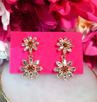 Pendientes girasol circonitas dorados