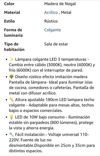 Lámpara colgante madera dorada