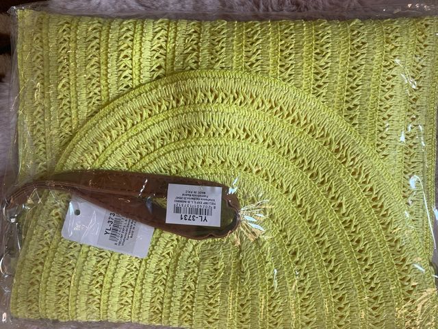 Bolso rafia amarillo limón