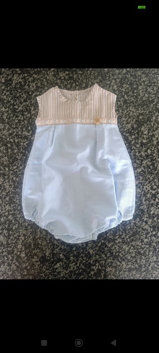Mono bebé 3 meses - beige y celeste