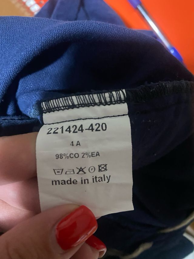 Pantaloni velluto blu bimbo 4 anni