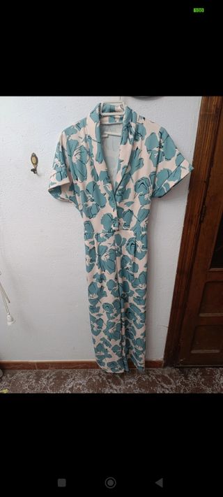 Mono estampado beige y verde agua - M/L