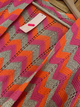 Conjunto crochet naranja-rosa colorido