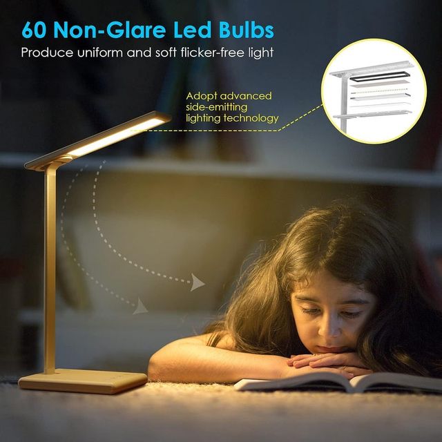 Lampada da tavolo Bl1269, lampada da tavolo (3 modalità colore, 5 livelli di luminosità, timer, touch, funzione di memoria, pieghevole, spedizione in 24 ore, nuova