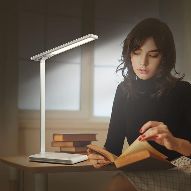 Lampada da tavolo Bl1269, lampada da tavolo (3 modalità colore, 5 livelli di luminosità, timer, touch, funzione di memoria, pieghevole, spedizione in 24 ore, nuova