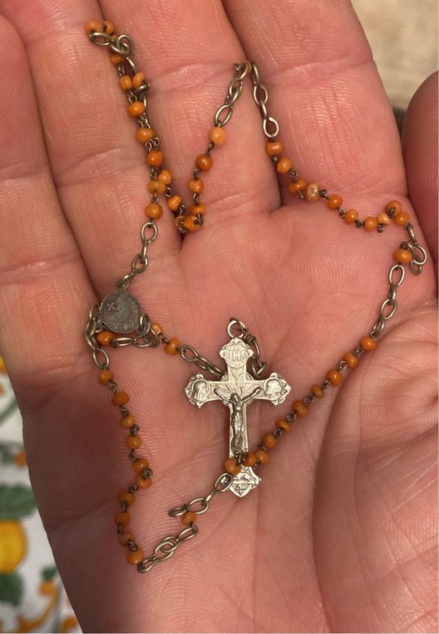 Rosario antico corallo argento