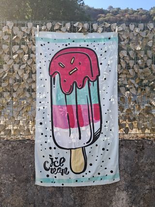 Telo mare con stampa ghiacciolo - 77 x 135 cm